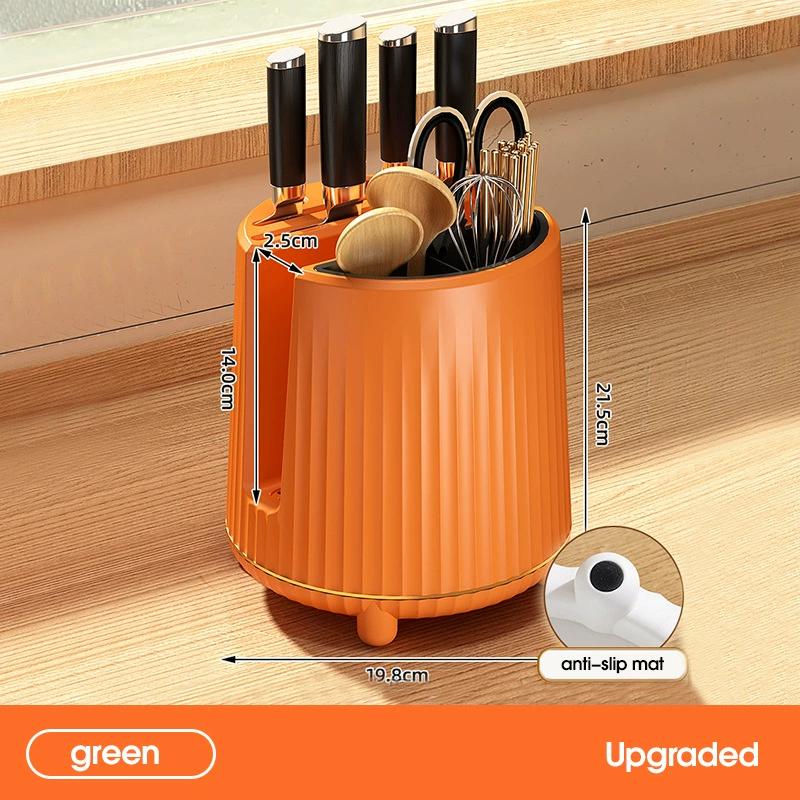 1Pc Rotating Knife Holder Holder Spoon Chopsticks Fork Storage Holder Kitchen Storage Tableware Drain Shelf Home Organizer
