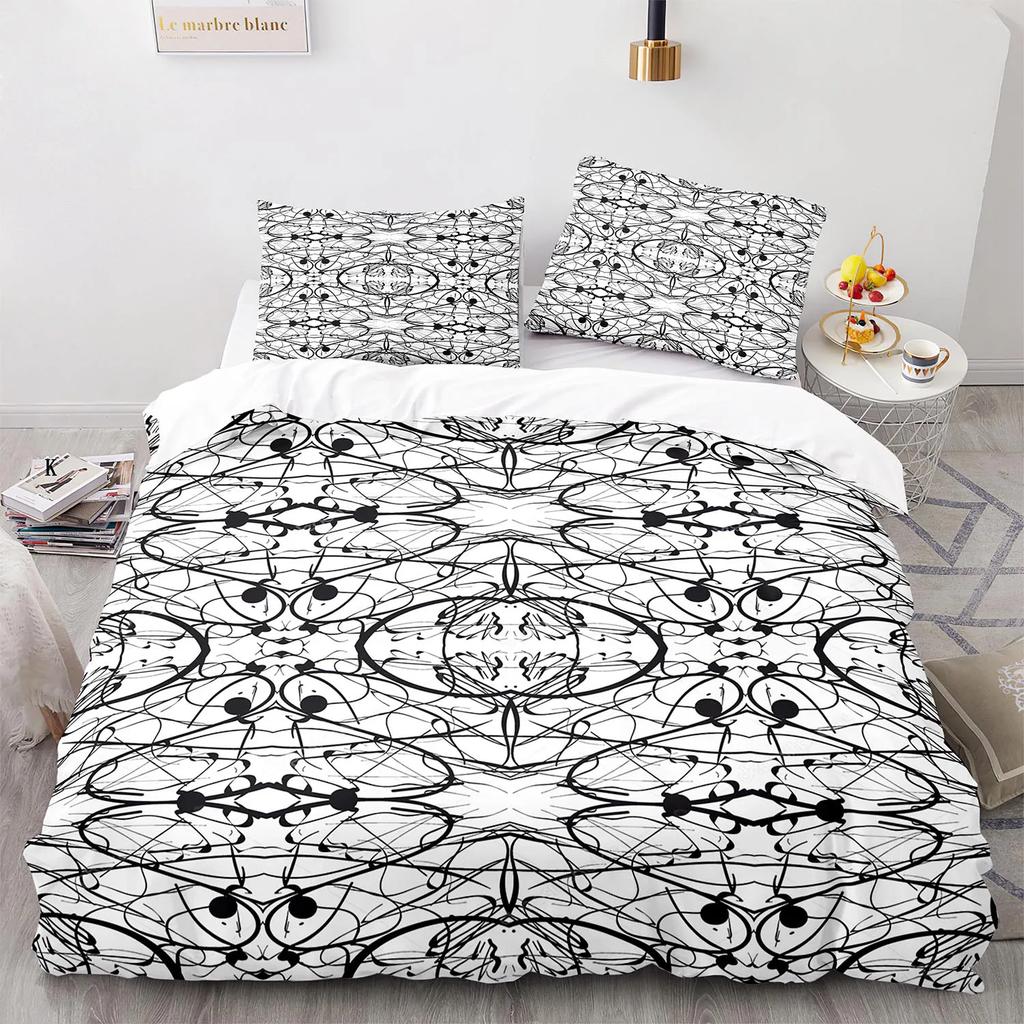 Geometry King Queen Duvet Cover Colorful Pattern Bedding Set For Kids Teens Boys Adult Abstract Art 2/3Pcs Polyester Quilt Cover