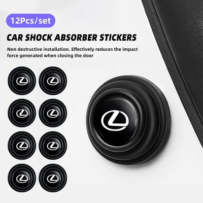 12Pcs Car Door Trunk Shock Absorbing Anti-Noise Sticker For F-SPORT ES RX NX LS UX LM LX GX LC RZ IS CT GS RC HS
