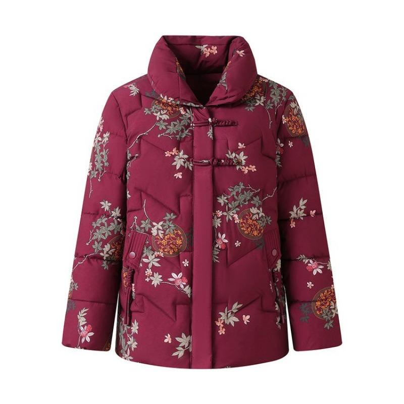 

Autumn and winter jacket, short down cotton-padded jacket to keep warm, new large-size women s winter cotton-padded jacket 5XL [recommended 150-80kg] красный