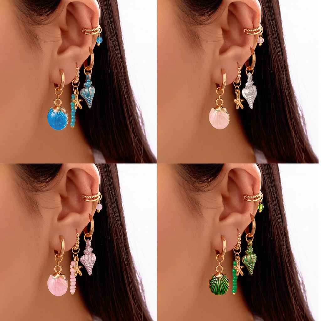 Marine Starfish Drop Earrings For Girls With Zinc Alloy Material Summer Gift