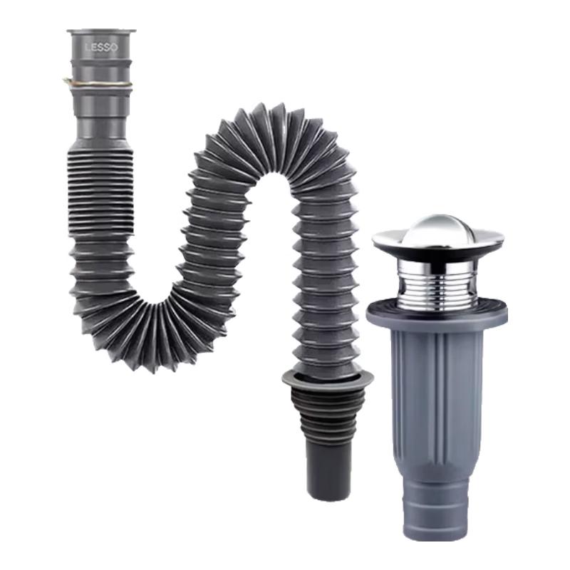 LianSu Flip-Top Drainer and Flexible Drain Pipe Set
