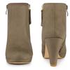 Perphy Chunky Heel Ankle Winter Shoes with Round Toe and Size Boots, Platform, Women's, Taupe, 23.5cm
