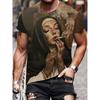 Men's with Smoking Nun 3D Graphic T-Shirt Black Casual Summer