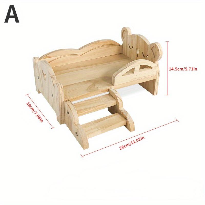 

Кровать для питомца кролика из массива дерева для тепла, всесезонного использования, грязеотталкивающая, маленькая и средняя кровать, приподнятая над полом, лежанка для питомца A