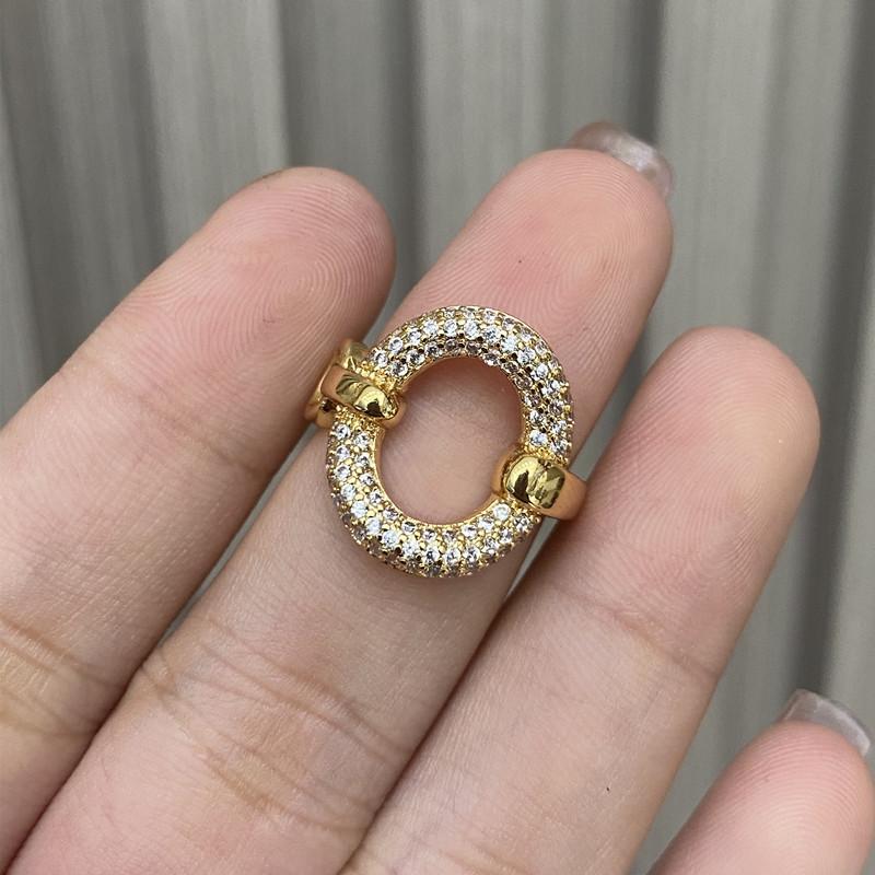 Wind plated 18k zircon ring ins personality does not fade index finger ring