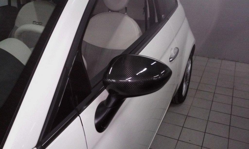 Overlays for Mirrors 2007-2015 (2 Pcs, Natural Carbon) for Fiat 500/500L