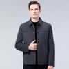 Men's Double-Sided Wool Jacket with Detachable Down Liner - Winter Business Casual for Middle-Aged Men