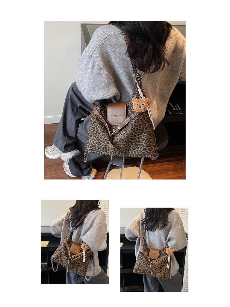 Leopardenmuster Umhänge- & Schultertasche - Damen Stilvoller Multifunktions-Rucksack & Koreanische Handtasche