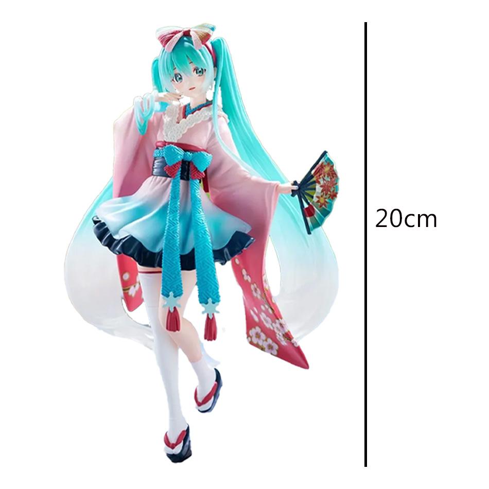 20cm Fashion Hatsune Miku Anime Figure Kimono Hatsune Miku Action Figures Kawaii Girl Figurine PVC Collection Model Toys