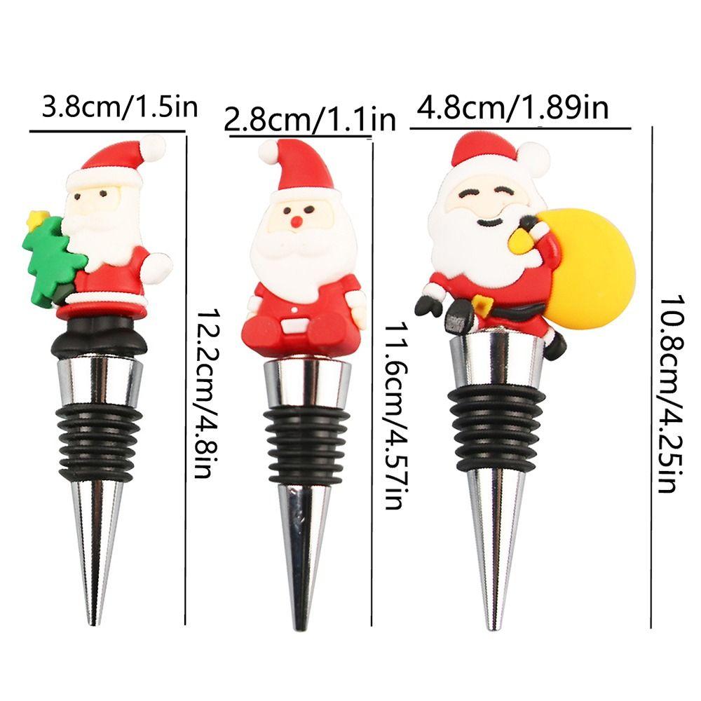 Reusable Christmas Wine Bottle Stopper Vacuum Sealed Christmas Bottle Sealing Plug Holiday Party