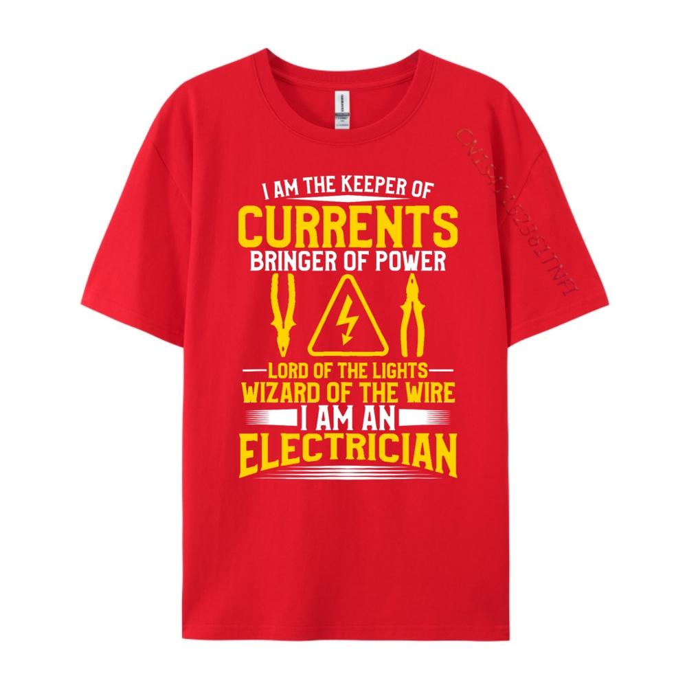 I Am The Keeper Of The Currents Bringer Of Power Electrician Free Shippping Items Lowest Prices T Shirt Men T-shirt Normal