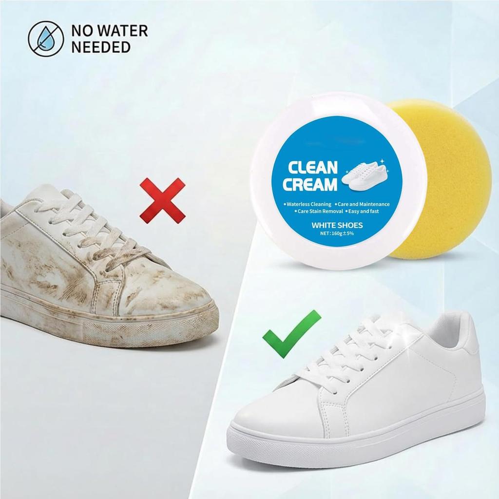 White Shoes Clean Cream 160g Solid Paste Multifunctional No Wash Sneaker Sole Cleaner Effective Dirt Stain Remover for Shoes