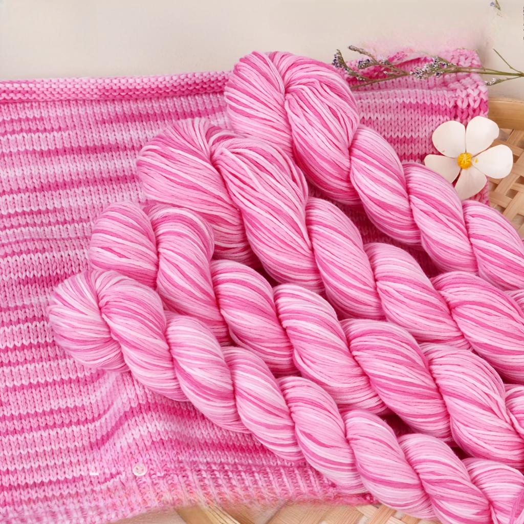 4balení bavlněné příze 200g (4x50g ) Prodyšná měkká tkaná příze na pletení háčkování smíšené barvy lehká na svetry příze