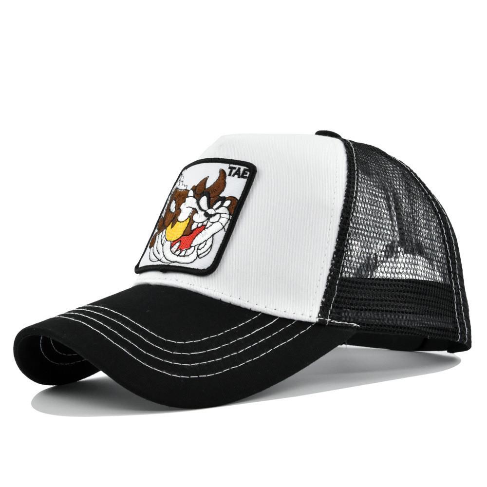 Cartoon Embroidered Baseball Cap Teddy Duck Tongue Cap Mesh Cap Puppies Personalized Embroidery Curved Sunshade Mesh Cap
