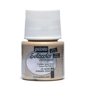 Peinture tissu - Pébéo - Setacolor opaque moire or - 45 ml - Couleur iridescente - Pour divers tissus
