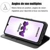 Coque pour Samsung Galaxy A34 5G Protection Rabat Effet Cuir Anti-Rayures Noir