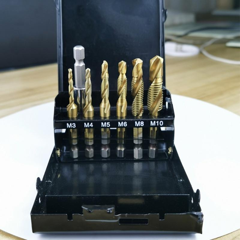 H7EE Screw Remover Extractor Drill Bit Carbon Steel Guide Set Broken End Bolt Remover