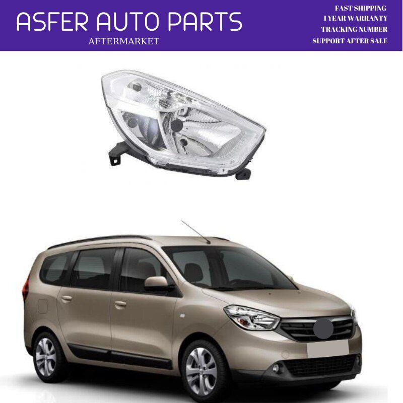 Headlight, left and right, set of 2 items for Renault Dacia Dokker Lodgy after 2011 OEM 260603007R 260109545R