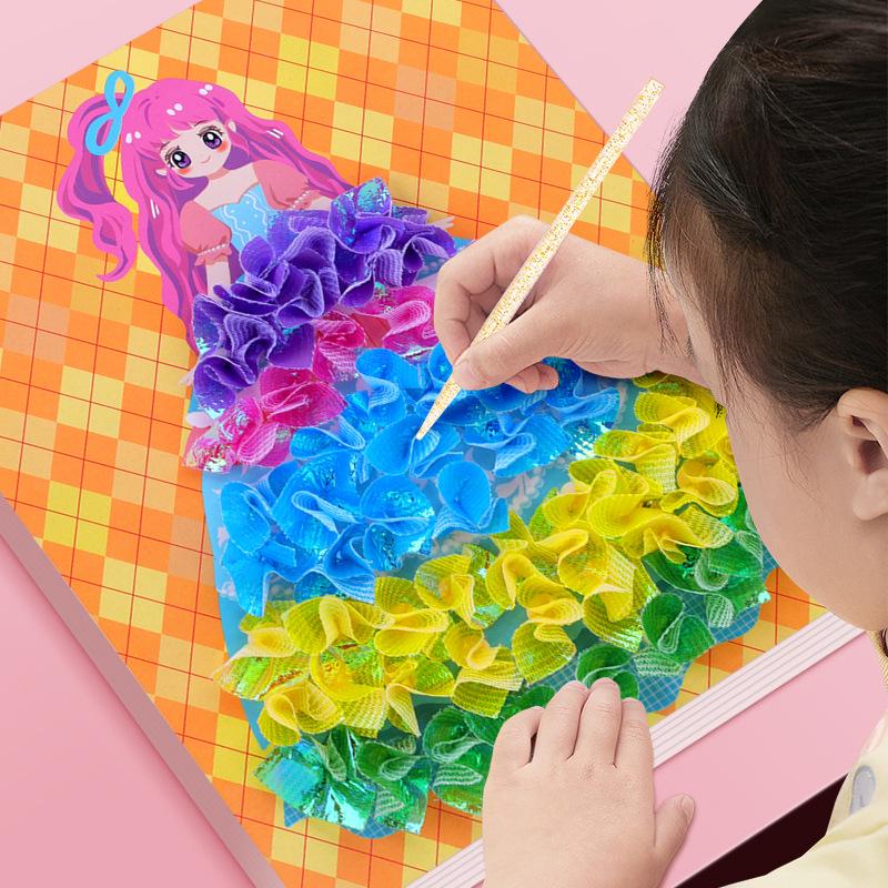 Hand-Painted Princess Dress-Up Sticker Book for Girls - DIY Art & Craft Toy