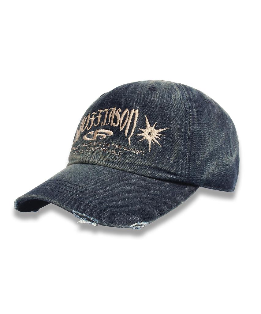 DOFFJASON Vintage Washed Denim Ball Cap Indigo