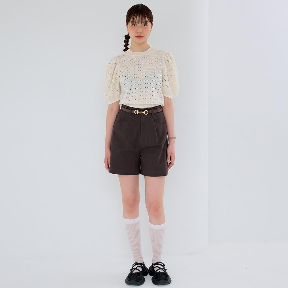 Eiaenlei Ar_Hollow Puff Sleeve Knit Top_Ivory