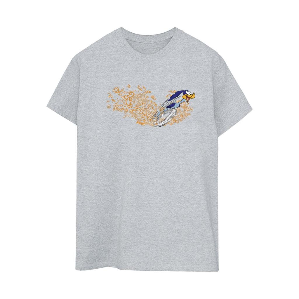 Looney Tunes Womens/Ladies ACME Doodles Road Runner Cotton Boyfriend T-Shirt