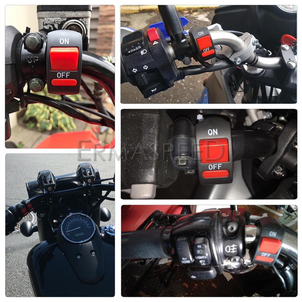 7/8'' 22mm Motorrad Lenker Schalter ATV Roller Lenker Licht Schalter 12V Nebelscheinwerfer Ein-Aus-Taste Wasserdicht