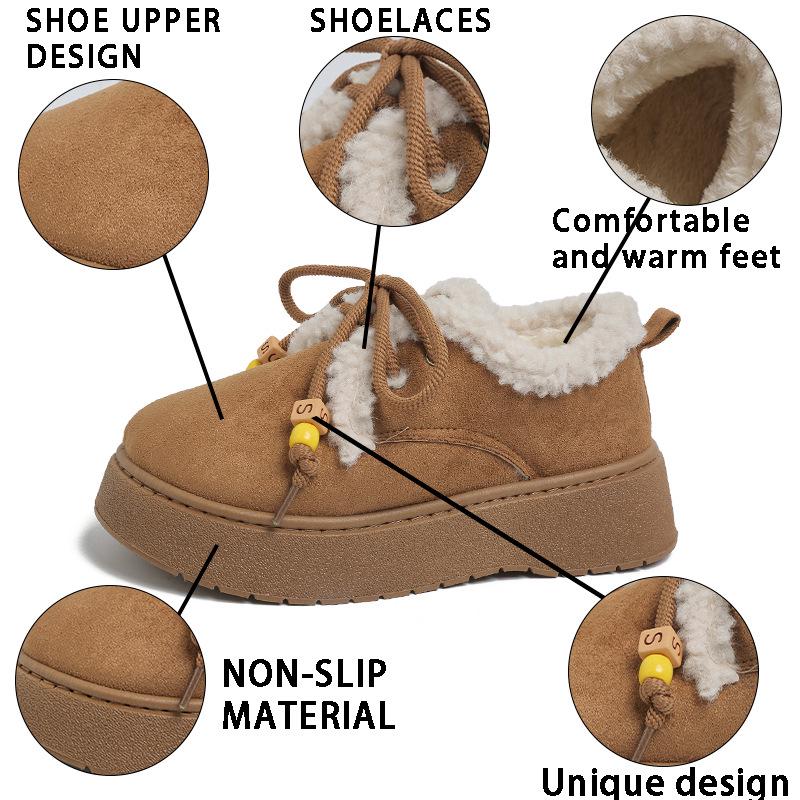 Influencer Waterproof Fleece-Lined Buckle Snow Boots - Extra Thick Sole, Warm Cotton, Petite Winter Short Boots 2025.