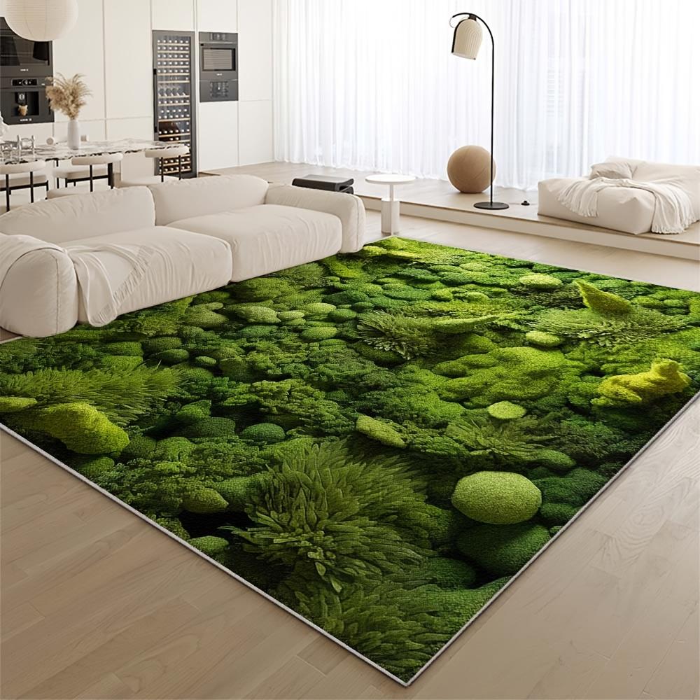 

Современный придверный коврик с принтом зеленых растений, нескользящий, машинная стирка, коврик для гостиной, спальни, для помещений и улицы, минималистичный декор 50x80cm