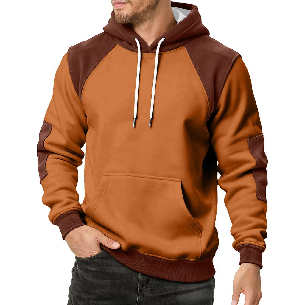Men's Colorblock Sweatshirt Hoodie Men's Sports Large Size Casual Sweatshirt