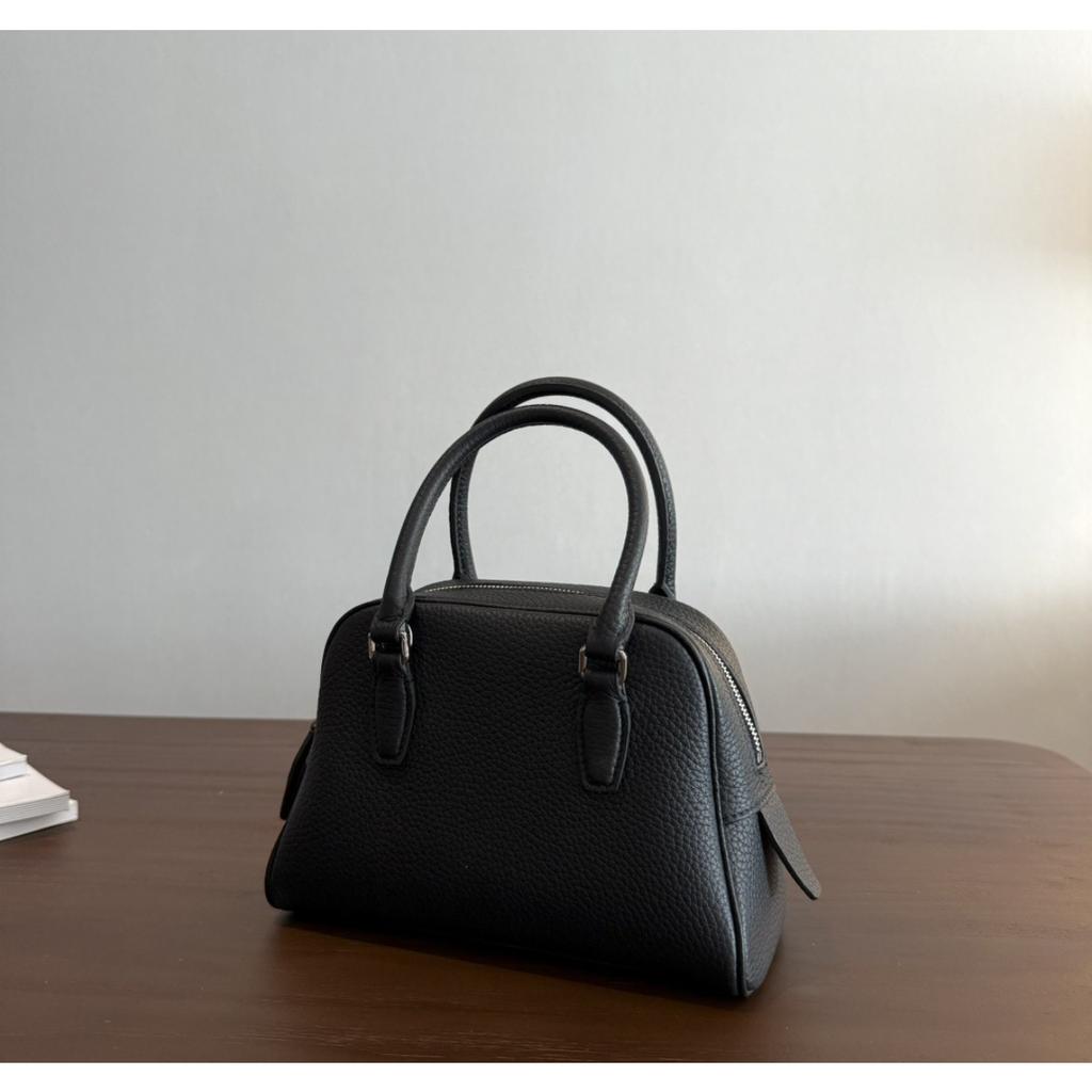 2025 New First-layer Cowhide Bowling High-quality Handbag Retro Boston Crossbody Shoulder Bag Women's Wholesale