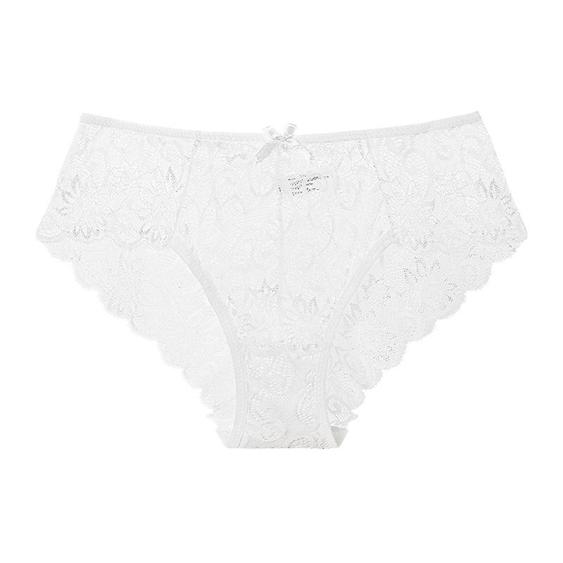 Naadloze kanten slipjes voor dames in grote maten - Sexy, transparant met katoenen kruisje