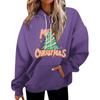 Women's Casual Fashion Christmas Printed Letters Casual Hooded Sweatshirt With Pockets