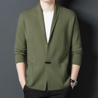 Autunno Nuovo Cardigan in Maglia da Uomo Casual a Maniche Lunghe Maglione da Uomo Cappotto di Lana