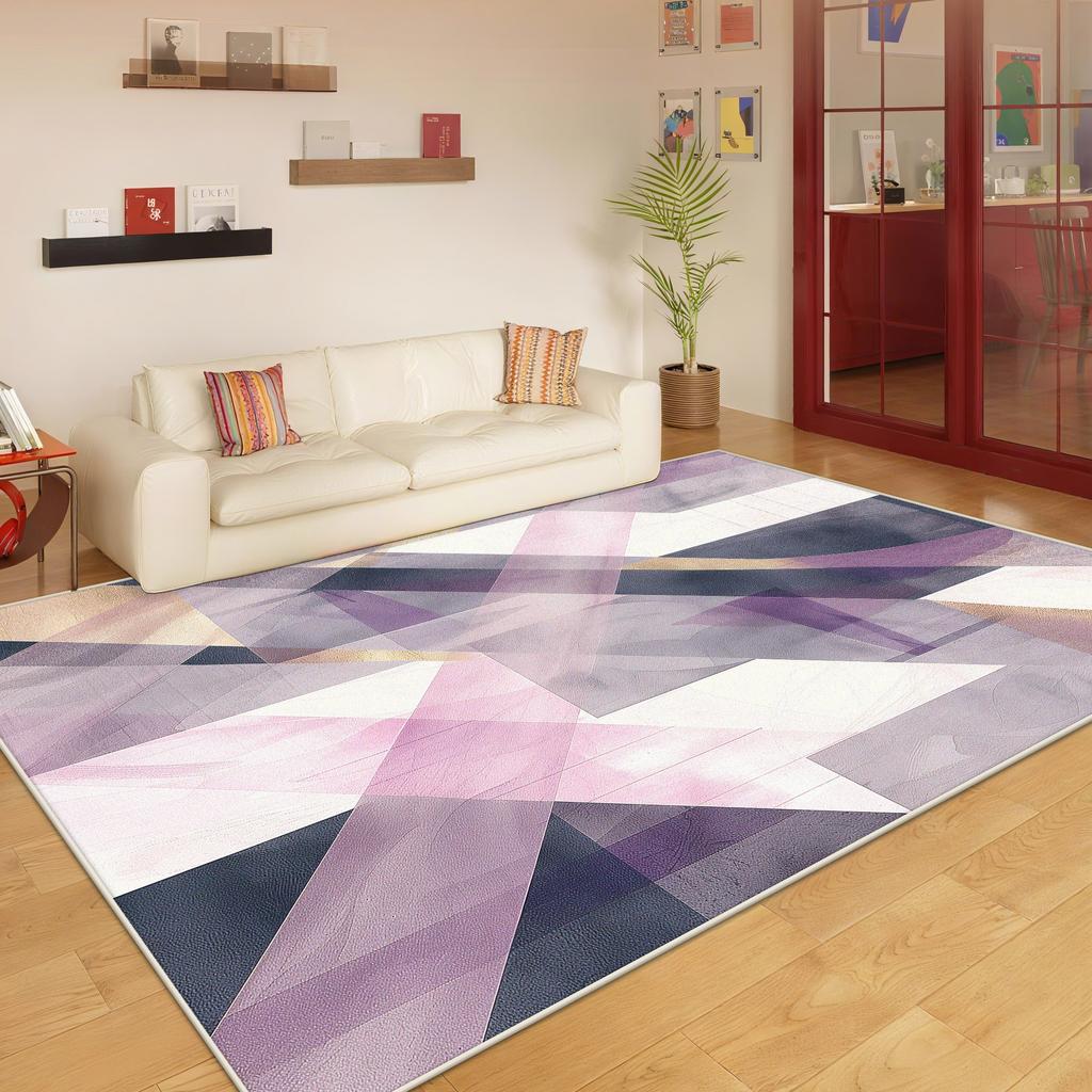 Nordic Geometric Style Living Room Carpet Light Luxury Decoration Bedroom Cloakroom Soft Mat Lounge Washable Antiskid Home Rug