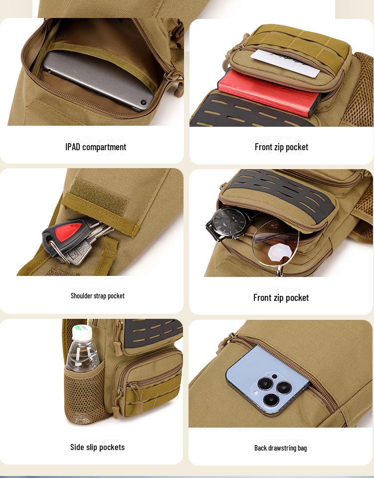 Yuebao Camouflage Tactical Outdoor Shoulder Bag - Durable, Sun-Resistant, Multi-Function Chest Crossbody Bag