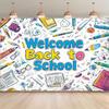 2D Flat banner 1 piece - Welcome Back to School theme banner background fabric