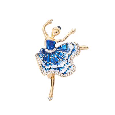 Balet Girl Brož Creative Alloy Drip Pearl Tančící dívka Pin Diamond Corsage
