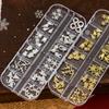 12 Grids 3D Luxury Nail Art Decorations Alloy Shiny  Gems Diamond Christmas Nail Charm Diy Nail Accessories
