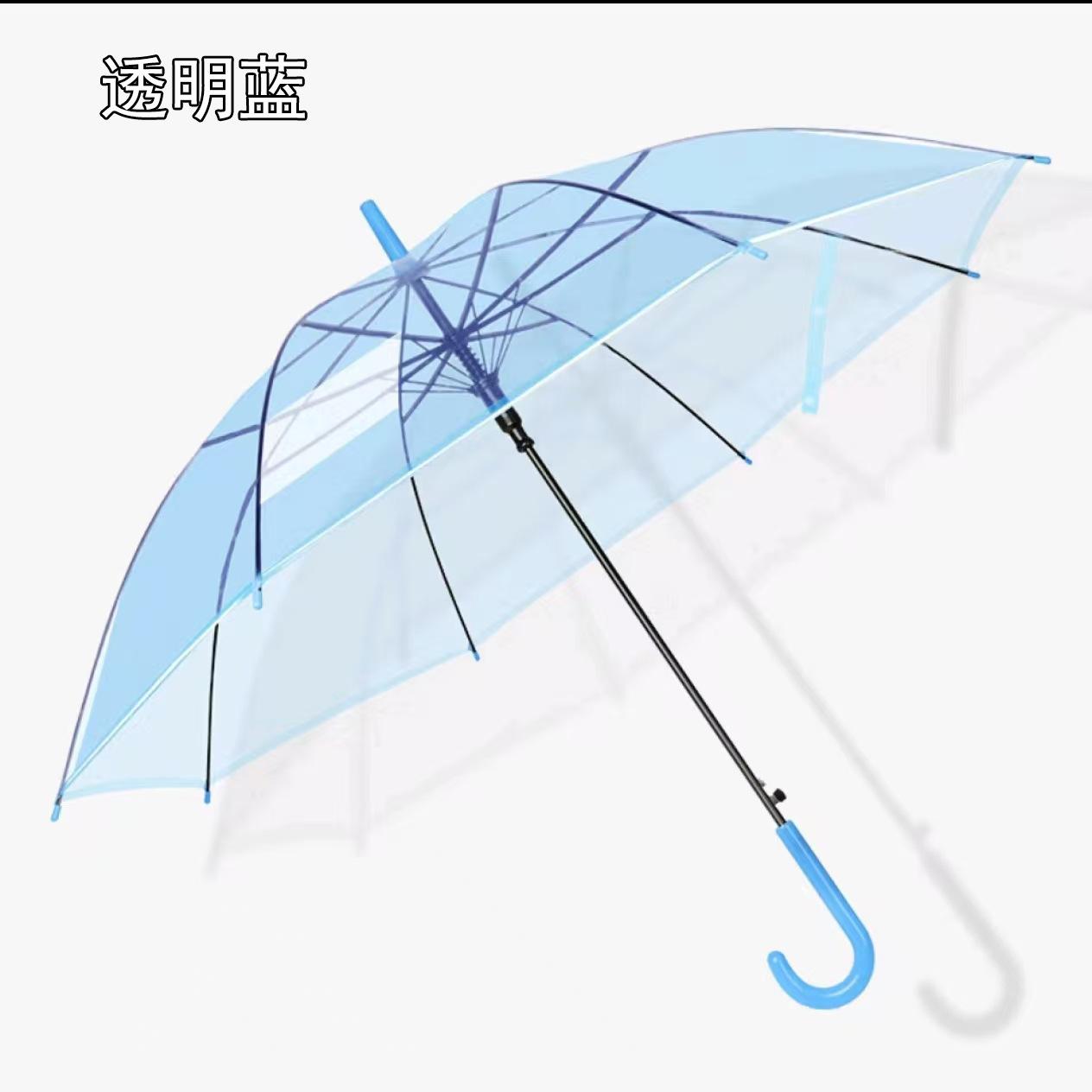 

Прочный прозрачный зонт с 8 спицами, ПВХ зонт от дождя, Длинная ручка, Цветной, Прозрачный, Модный, Дождевик, Унисекс, Защита от погоды metal-fiber composite&8K синий