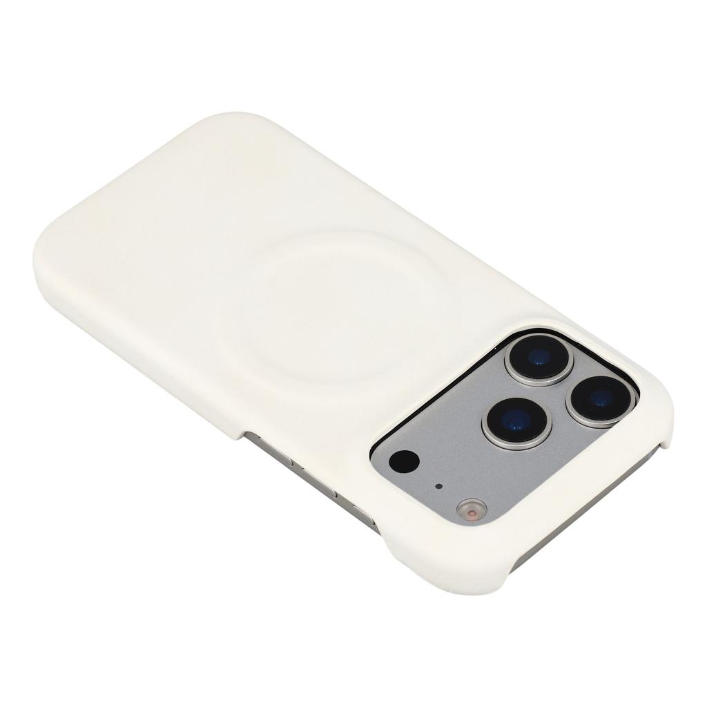 For iPhone 17 Pro Max Case Compatible with MagSafe Skin-Touch Leather + PC Back Cover