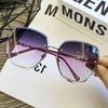 Fashion Rimless Square Sunglasses For Women  Brand Designer Sun Glasses Vintage Shades Female Pink Eyewear