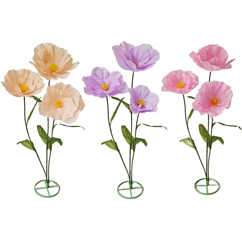 Handcrafted Paper Flower Height 1.7M Lifelike with Stem Large Artificial Flower for Archway Wedding Nursery Wall Ceremony Party