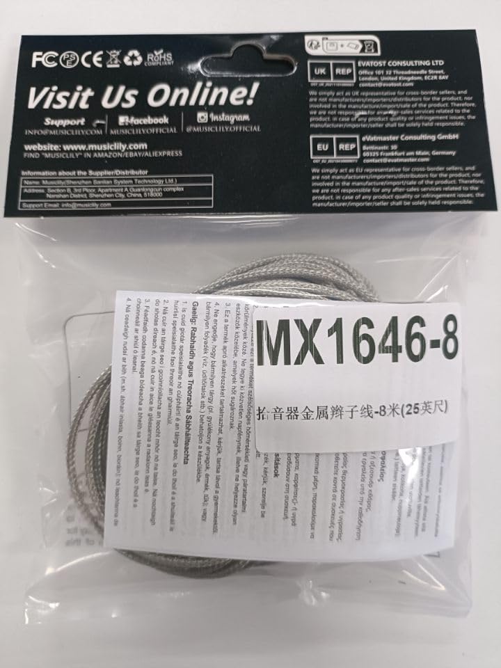 Musiclily Pro Guitar Internal Wiring Cable, 22 Gauge Vintage Braided Wire, 8m