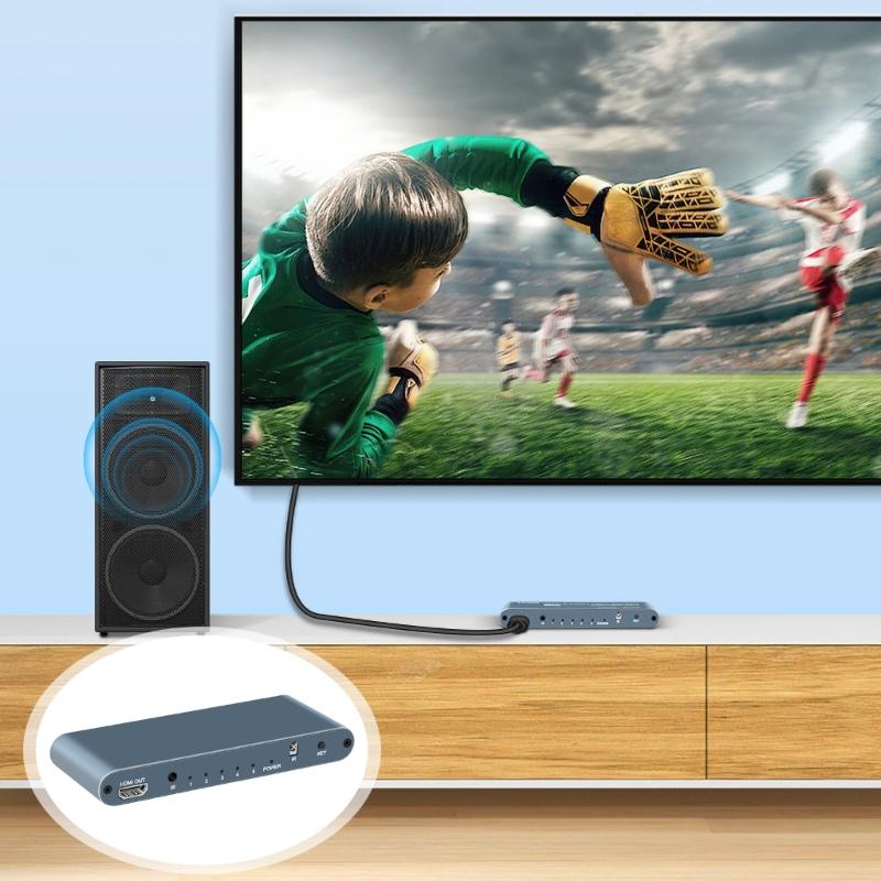 8K501 5x1 HDTV 2.1 Switching Box 5 Port For Shared Screen Switcher Adapter 8K@60Hz 4K@120Hz Smooth Connection