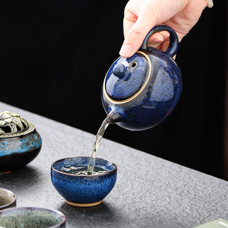 Ceramic Kung Fu Tea Set with One Pot and Four Cups