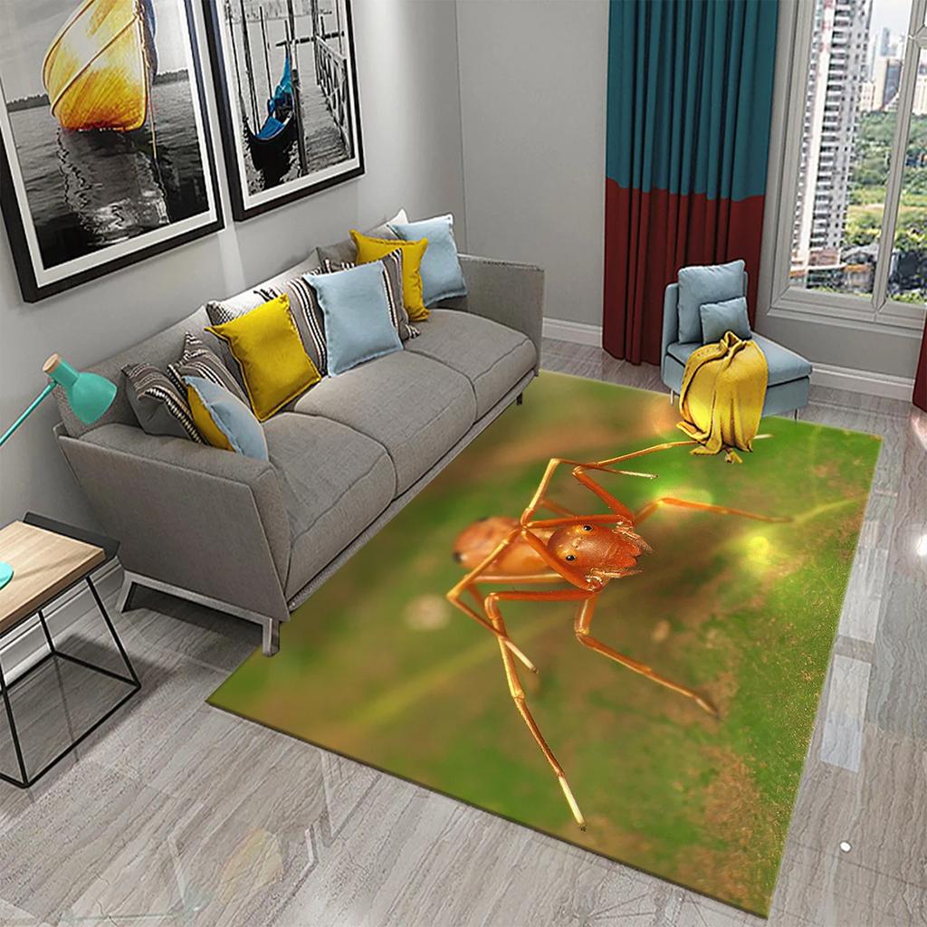 3D Colorful Spider Carpet for Living Room Bedroom Bathroom Entrance Non-slip Mat Doormats Carpet for Halloween Home Decor Gifts