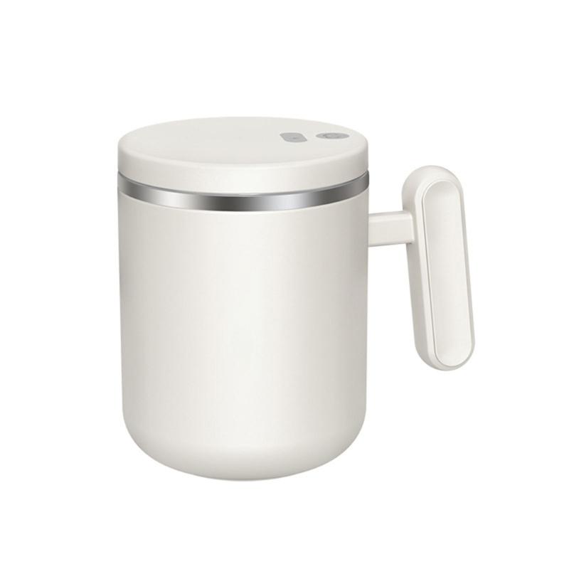Automatic Stirring Coffee Mug Rechargeable Stirring Coffee Mug Electric Stainless Steels Mugs With Lid for Home Office белый