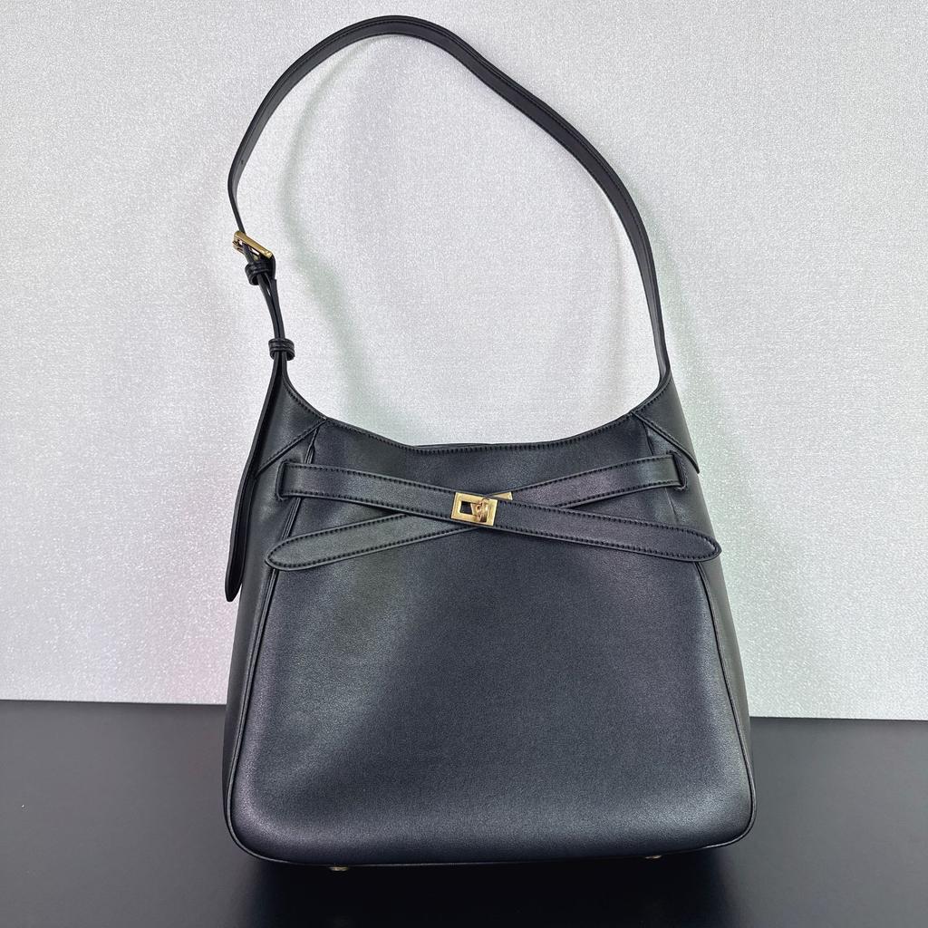 2024 New Lock Bucket Bag Premium Sense Underarm Bag Leather Tote Bag Large Capacity Commuter Shoulder Bag